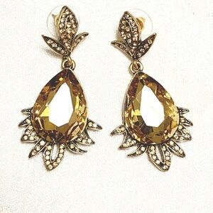 BRIDAL TAUPE CRYSTAL STATEMENT EARRINGS #103